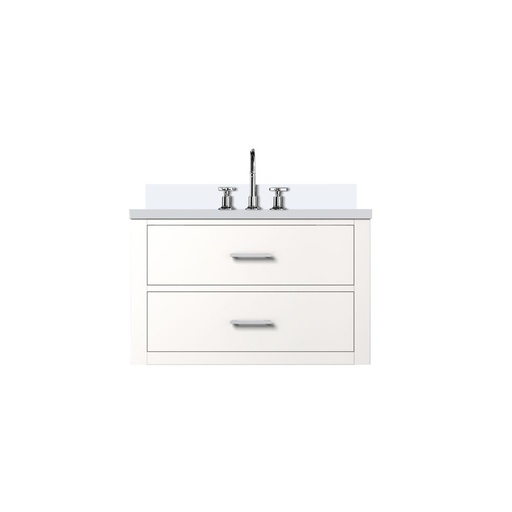 [LVC30SA301] Castor 30 in W x 22 in. D White Double Bath Vanity, Cultured Marble Top, and Faucet Set