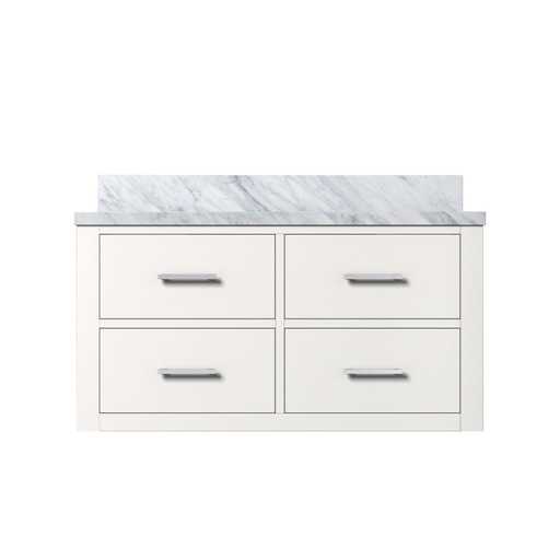 [LVC36SA100] Castor 36 in W x 22 in. D White Double Bath Vanity and Carrara Marble Top