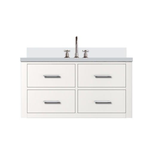 [LVC36SA301] Castor 36 in W x 22 in. D White Double Bath Vanity, Cultured Marble Top, and Faucet Set