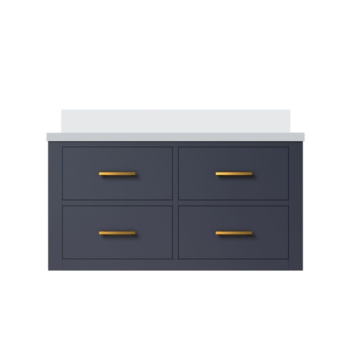 [LVC36SE200] Castor 36 in W x 22 in. D Blue Double Bath Vanity and White Quartz Top