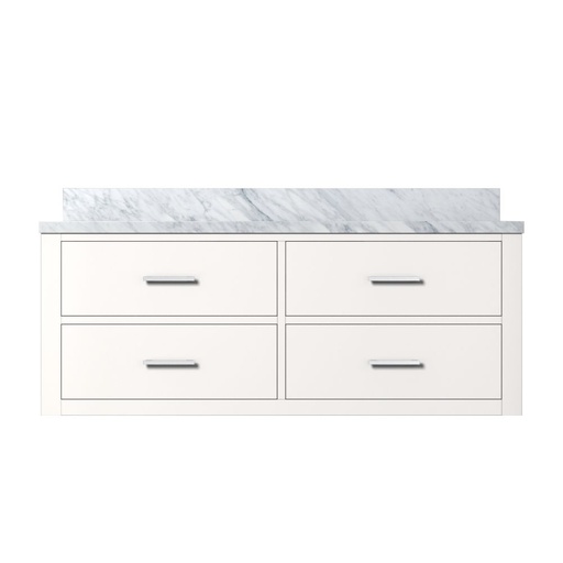 [LVC48SA100] Castor 48 in W x 22 in. D White Double Bath Vanity and Carrara Marble Top