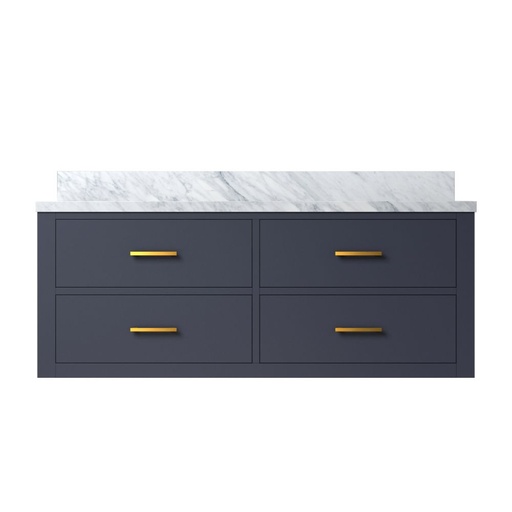 [LVC48SE100] Castor 48 in W x 22 in. D Blue Double Bath Vanity and Carrara Marble Top