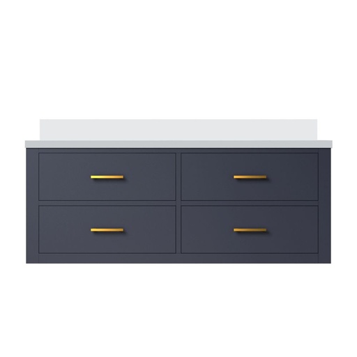 [LVC48SE200] Castor 48 in W x 22 in. D Blue Double Bath Vanity and White Quartz Top