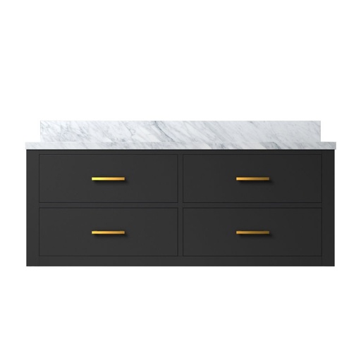 [LVC48SL100] Castor 48 in W x 22 in. D Black Double Bath Vanity and Carrara Marble Top