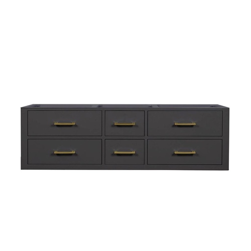 [LVC60DL000] Castor 60 in W x 22 in. D Black Double Bath Vanity