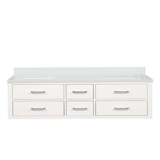 [LVC72DA300] Castor 72 in W x 22 in. D White Double Bath Vanity and Cultured Marble Top