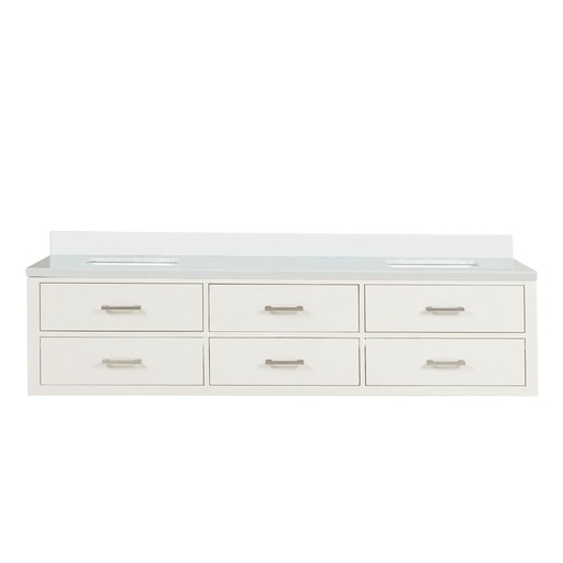 [LVC80DA300] Castor 80 in W x 22 in. D White Double Bath Vanity and Cultured Marble Top