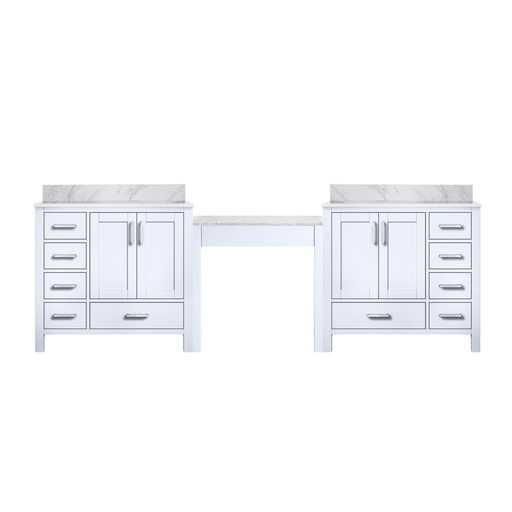 [LVCL102DA100] Coraline 102 in W x 22 in. D White Double Bath Vanity and Carrara Marble Top