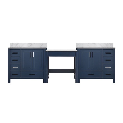 [LVCL102DE100] Coraline 102 in W x 22 in. D Navy Blue Double Bath Vanity and Carrara Marble Top