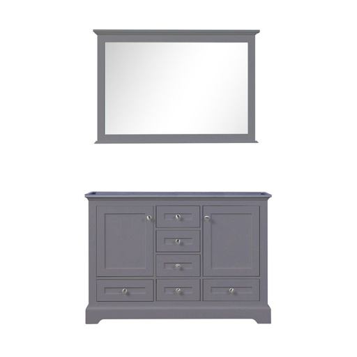 [LVD48DB010] Dukes 48 in. W x 22 in. D Dark Grey Double Bath Vanity and 46 in. Mirror