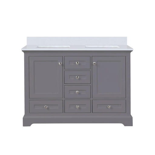 [LVD48DB200] Dukes 48 in. W x 22 in. D Dark Grey Double Bath Vanity and White Quartz Top