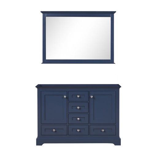 [LVD48DE010] Dukes 48 in. W x 22 in. D Navy Blue Double Bath Vanity and 46 in. Mirror