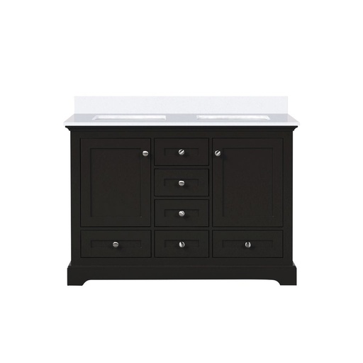[LVD48DG200] Dukes 48 in. W x 22 in. D Espresso Double Bath Vanity and White Quartz Top