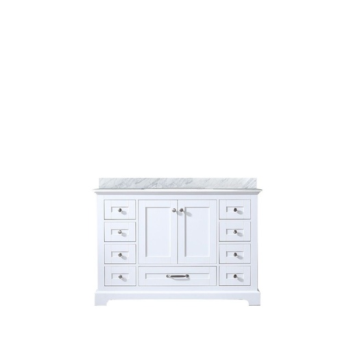 [LVD48SA100] Dukes 48 in. W x 22 in. D White Single Bath Vanity and Carrara Marble Top