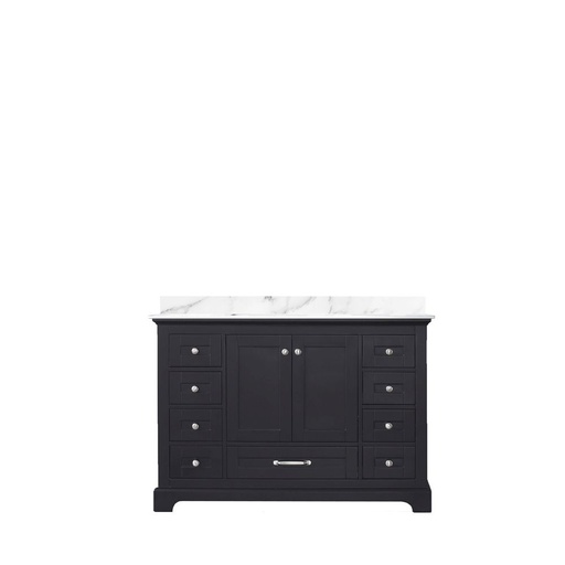 [LVD48SG100] Dukes 48 in. W x 22 in. D Espresso Single Bath Vanity and Carrara Marble Top