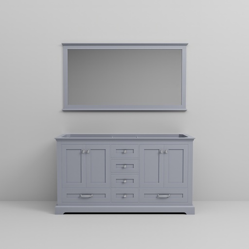 [LVD60DB010] Dukes 60 in. W x 22 in. D Dark Grey Double Bath Vanity and 58 in. Mirror
