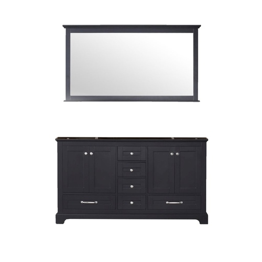 [LVD60DG010] Dukes 60 in. W x 22 in. D Espresso Double Bath Vanity and 58 in. Mirror