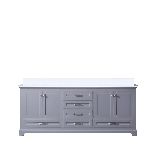 [LVD80DB200] Dukes 80 in. W x 22 in. D Dark Grey Double Bath Vanity and White Quartz Top