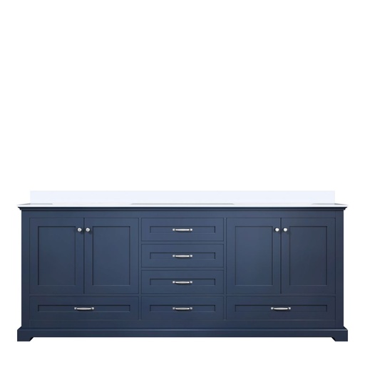 [LVD80DE200] Dukes 80 in. W x 22 in. D Navy Blue Double Bath Vanity and White Quartz Top