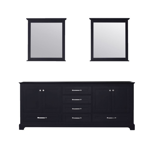 [LVD80DG010] Dukes 80 in. W x 22 in. D Espresso Double Bath Vanity and 30 in. Mirrors