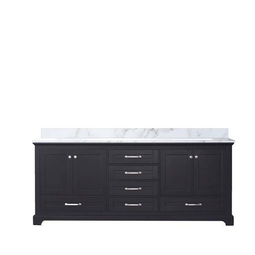 [LVD80DG100] Dukes 80 in. W x 22 in. D Espresso Double Bath Vanity and Carrara Marble Top