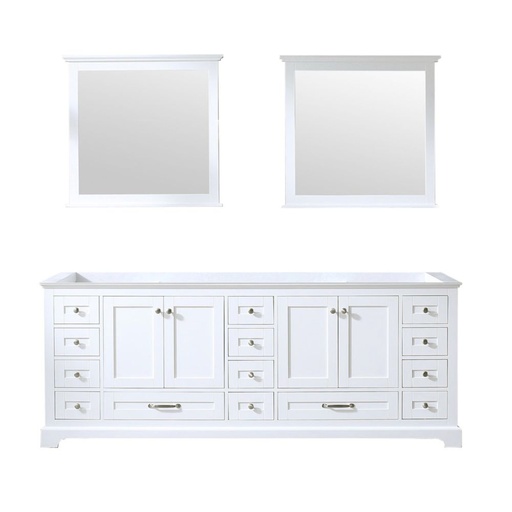 [LVD84DA010] Dukes 84 in. W x 22 in. D White Double Bath Vanity and 34 in. Mirrors