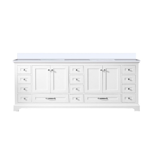 [LVD84DA200] Dukes 84 in. W x 22 in. D White Double Bath Vanity and White Quartz Top