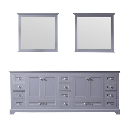 [LVD84DB010] Dukes 84 in. W x 22 in. D Dark Grey Double Bath Vanity and 34 in. Mirrors