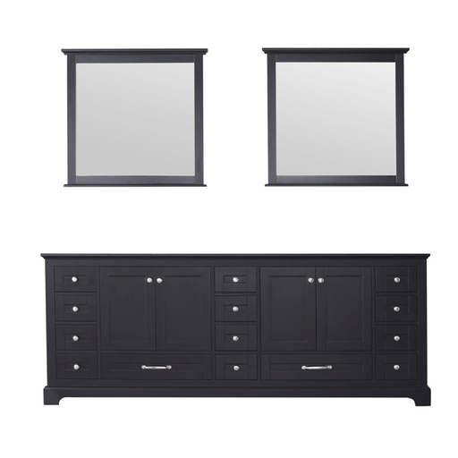 [LVD84DG010] Dukes 84 in. W x 22 in. D Espresso Double Bath Vanity and 34 in. Mirrors