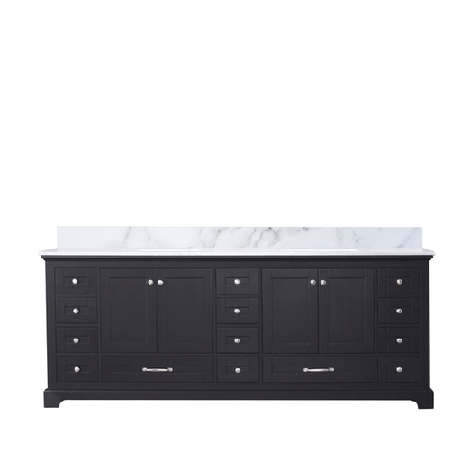 [LVD84DG100] Dukes 84 in. W x 22 in. D Espresso Double Bath Vanity and Carrara Marble Top