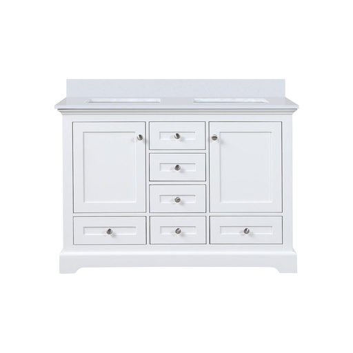 [LVD48DA300] Dukes 48 in. W x 22 in. D White Double Bath Vanity and Cultured Marble Top