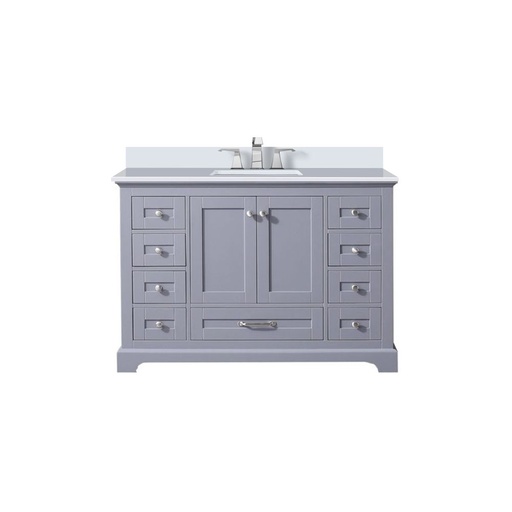 [LVD48SB201] Dukes 48 in. W x 22 in. D Dark Grey Single Bath Vanity, White Quartz Top, and Faucet Set