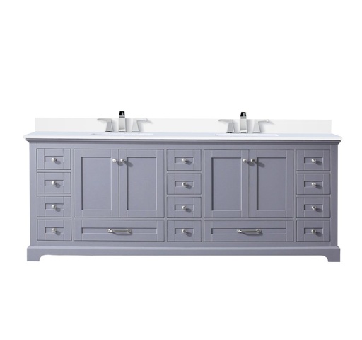 [LVD84DB301] Dukes 84 in. W x 22 in. D Dark Grey Double Bath Vanity, Cultured Marble Top, and Faucet Set