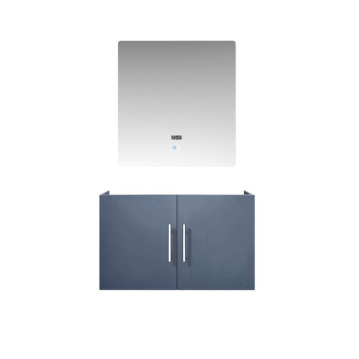 [LVG30SB010] Geneva 30 in. W x 22 in. D Dark Grey Bath Vanity and 30 in. LED Mirror