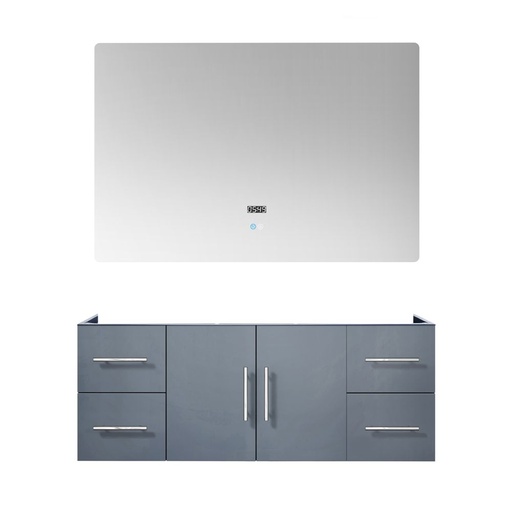 [LVG48SB010] Geneva 48 in. W x 22 in. D Dark Grey Bath Vanity and 48 in. LED Mirror