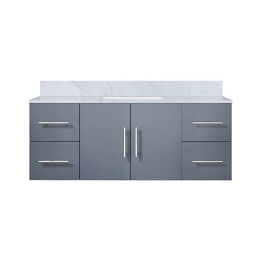 [LVG48SB100] Geneva 48 in. W x 22 in. D Dark Grey Bath Vanity and Carrara Marble Top