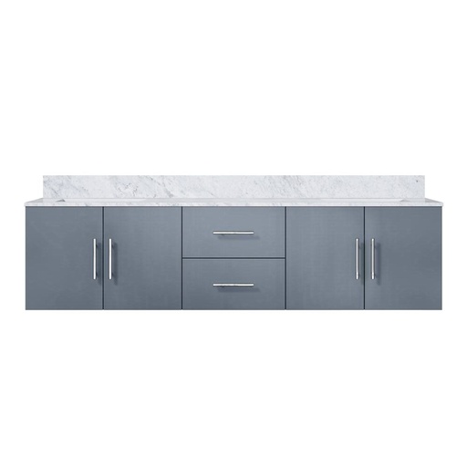 [LVG72DB100] Geneva 72 in. W x 22 in. D Dark Grey Double Bath Vanity and Carrara Marble Top