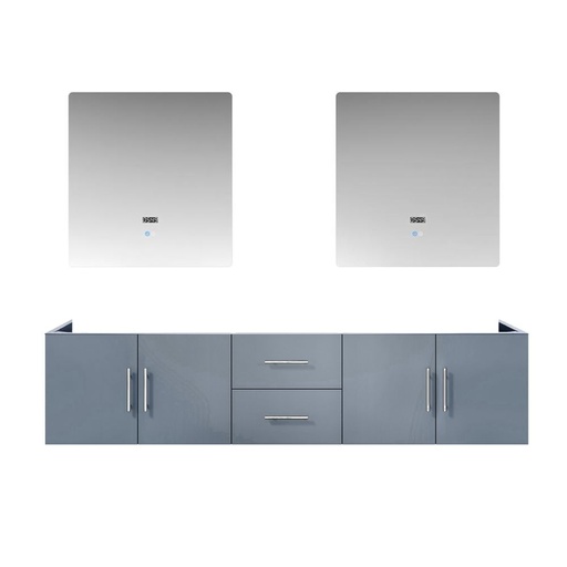 [LVG80DB010] Geneva 80 in. W x 22 in. D Dark Grey Double Bath Vanity and 30 in. LED Mirrors