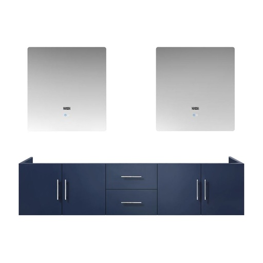 [LVG80DE010] Geneva 80 in. W x 22 in. D Navy Blue Double Bath Vanity and 30 in. LED Mirrors