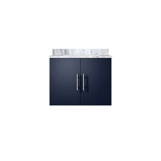 [LVG24SE100] Geneva 24 in. W x 22 in. D Navy Blue Bath Vanity and Carrara Marble Top