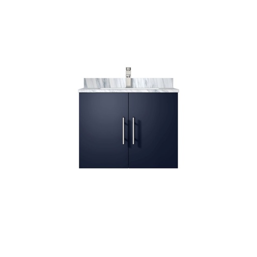 [LVG24SE101] Geneva 24 in. W x 22 in. D Navy Blue Bath Vanity, Carrara Marble Top, and Faucet Set