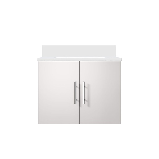 [LVG24SM200] Geneva 24 in. W x 22 in. D Glossy White Bath Vanity and White Quartz Top