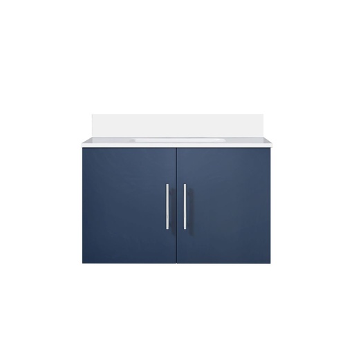 [LVG30SE200] Geneva 30 in. W x 22 in. D Navy Blue Bath Vanity and White Quartz Top