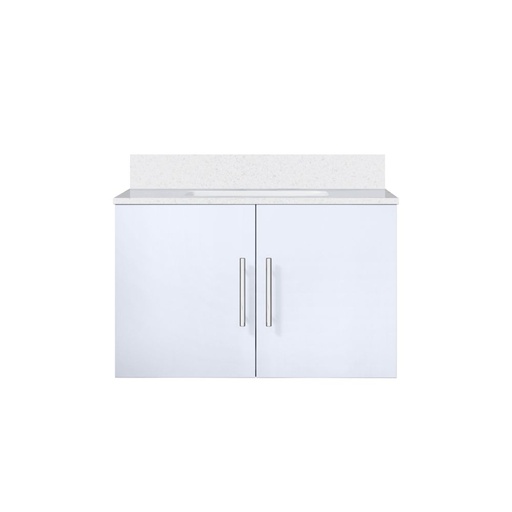 [LVG30SM200] Geneva 30 in. W x 22 in. D Glossy White Bath Vanity and White Quartz Top