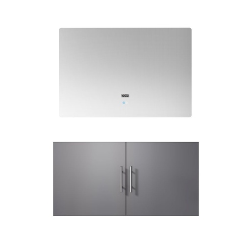 [LVG36SB010] Geneva 36 in. W x 22 in. D Dark Grey Bath Vanity and 36 in. LED Mirror