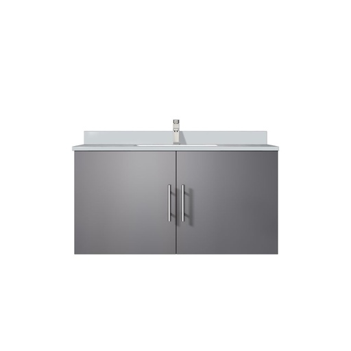 [LVG36SB201] Geneva 36 in. W x 22 in. D Dark Grey Bath Vanity, White Quartz Top, and Faucet Set