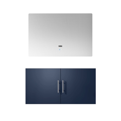 [LVG36SE010] Geneva 36 in. W x 22 in. D Navy Blue Bath Vanity and 36 in. LED Mirror