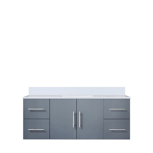[LVG48SB200] Geneva 48 in. W x 22 in. D Dark Grey Bath Vanity and White Quartz Top