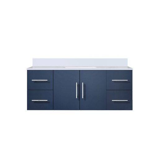[LVG48SE200] Geneva 48 in. W x 22 in. D Navy Blue Bath Vanity and White Quartz Top