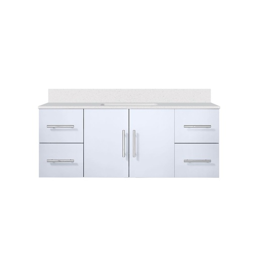 [LVG48SM300] Geneva 48 in. W x 22 in. D Glossy White Bath Vanity and Cultured Marble Top